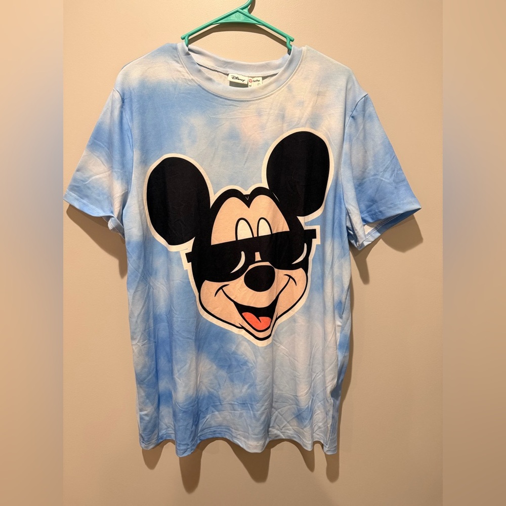 PatPat Blue Tie-Dye Cool Mickey Mouse T-Shirt Men’s Large